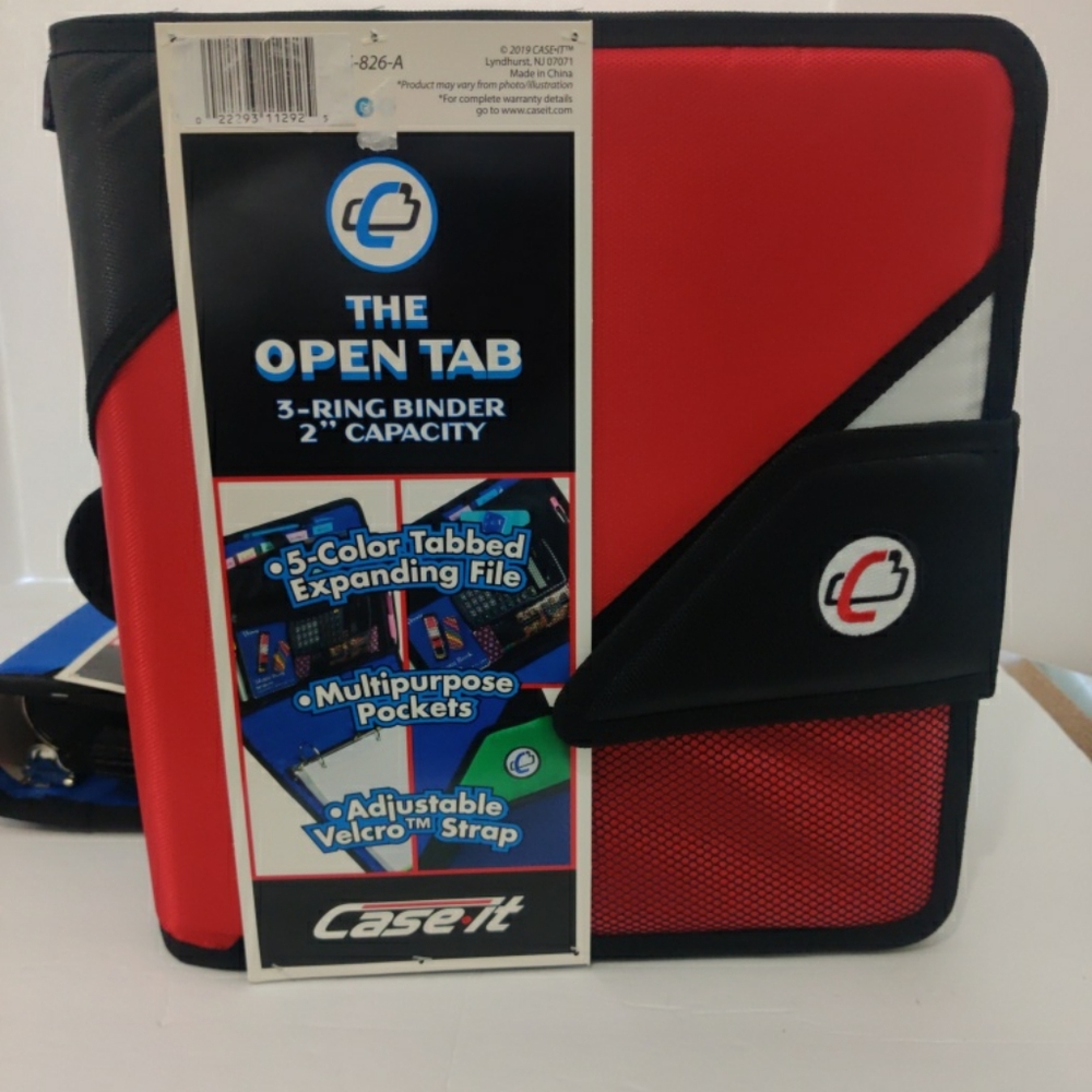 Case It  Red The Open Tab 3 Ring Binder 2 inch Capacity